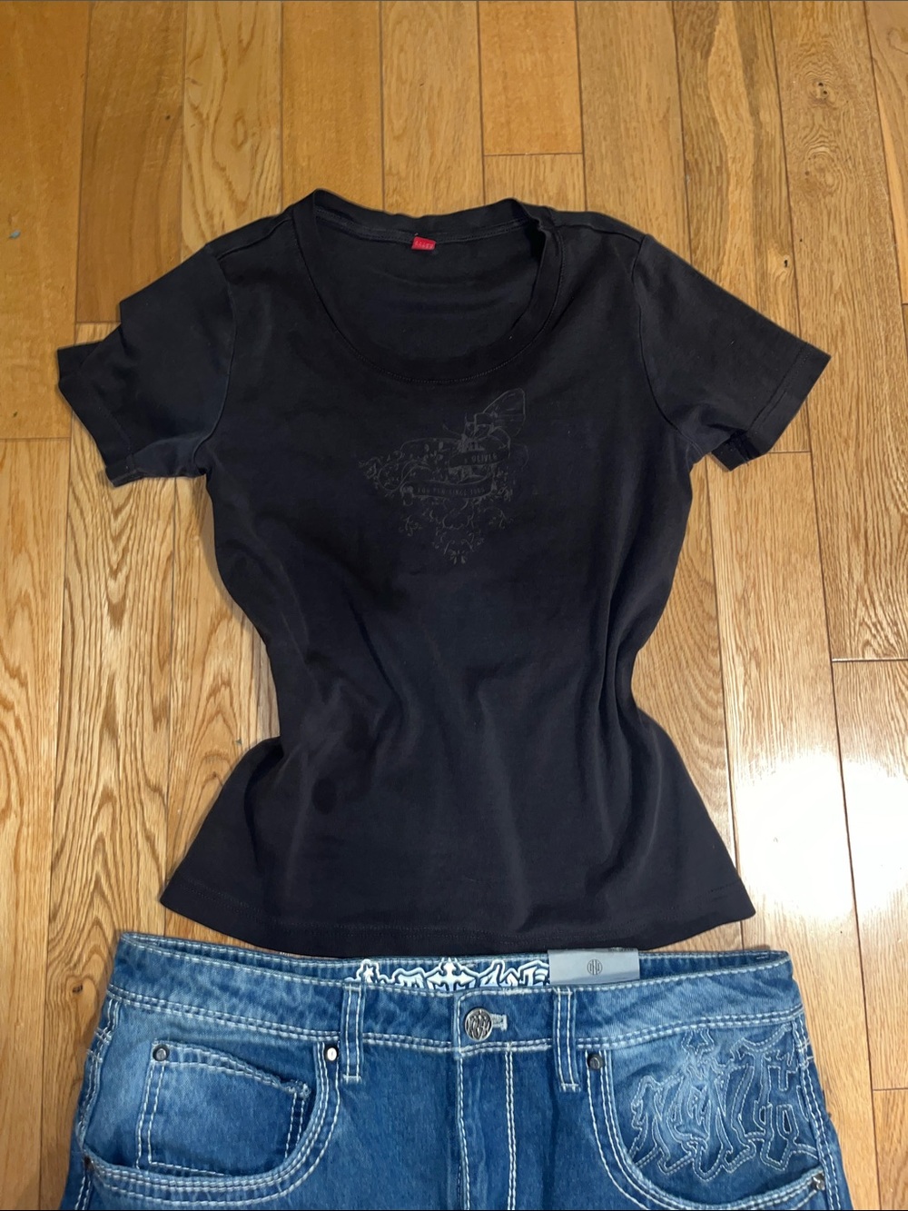 Women's Brown Short Sleeve Crewneck Tee